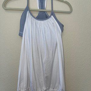 Lululemon No Limits Tank in gray and white